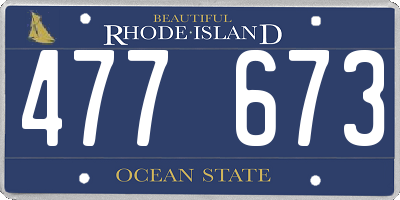 RI license plate 477673