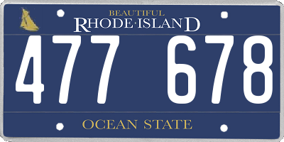 RI license plate 477678