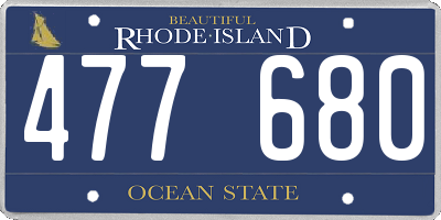RI license plate 477680