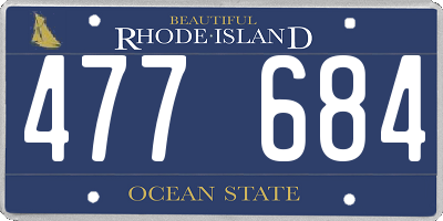 RI license plate 477684