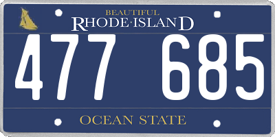 RI license plate 477685