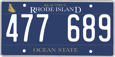 RI license plate 477689