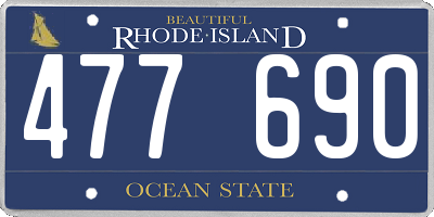 RI license plate 477690