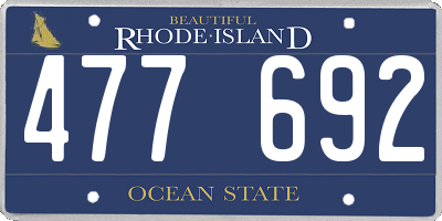 RI license plate 477692