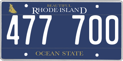 RI license plate 477700