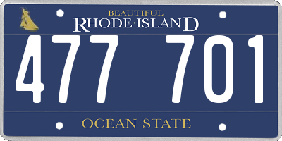 RI license plate 477701