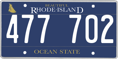 RI license plate 477702