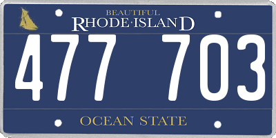 RI license plate 477703