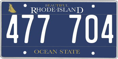 RI license plate 477704