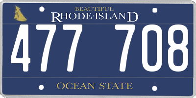 RI license plate 477708