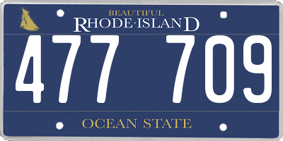 RI license plate 477709