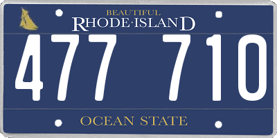 RI license plate 477710
