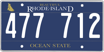 RI license plate 477712