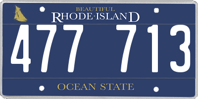 RI license plate 477713
