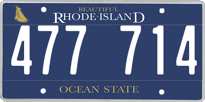 RI license plate 477714