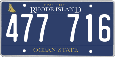RI license plate 477716