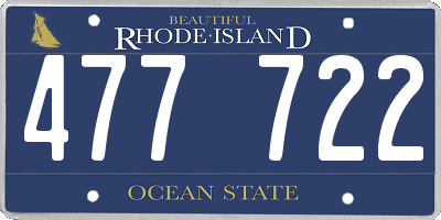 RI license plate 477722