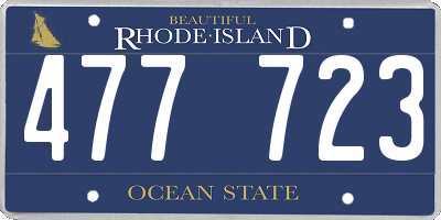 RI license plate 477723