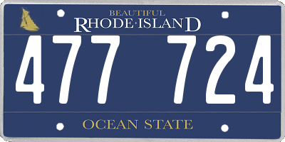 RI license plate 477724