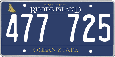 RI license plate 477725