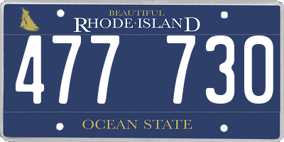 RI license plate 477730