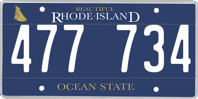 RI license plate 477734