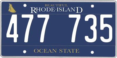 RI license plate 477735