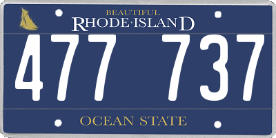 RI license plate 477737