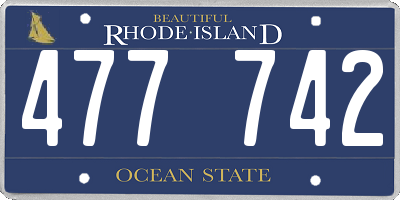 RI license plate 477742