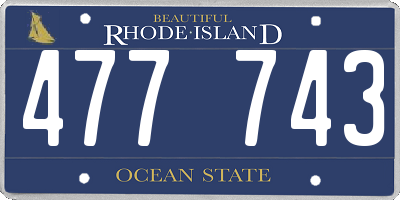 RI license plate 477743