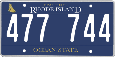 RI license plate 477744