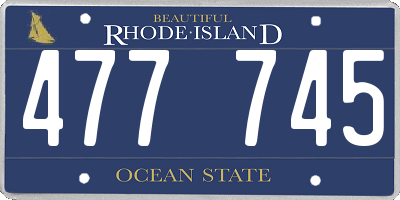 RI license plate 477745