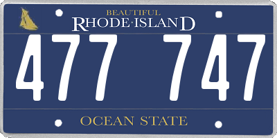 RI license plate 477747