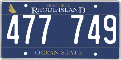 RI license plate 477749