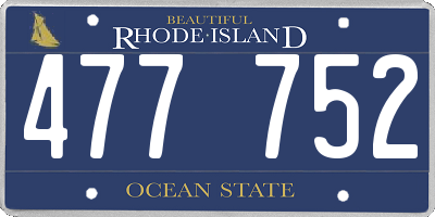 RI license plate 477752