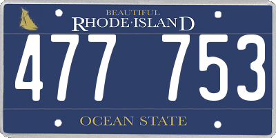 RI license plate 477753