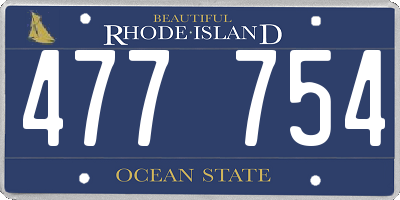 RI license plate 477754