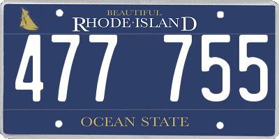 RI license plate 477755