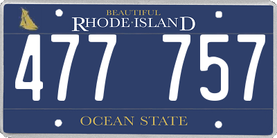 RI license plate 477757