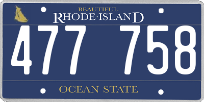RI license plate 477758