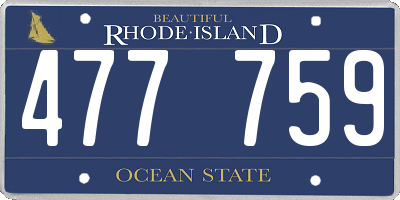 RI license plate 477759