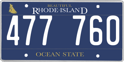 RI license plate 477760