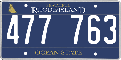 RI license plate 477763