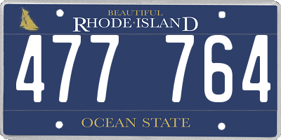 RI license plate 477764