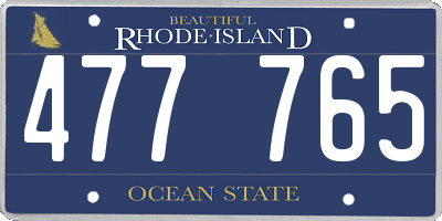 RI license plate 477765