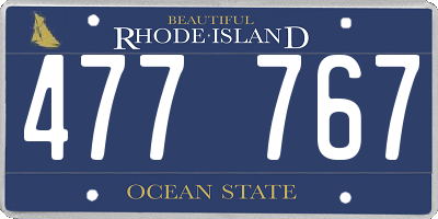 RI license plate 477767