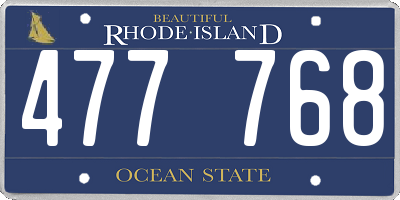 RI license plate 477768