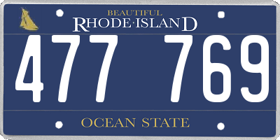 RI license plate 477769