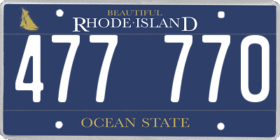 RI license plate 477770