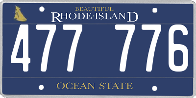 RI license plate 477776